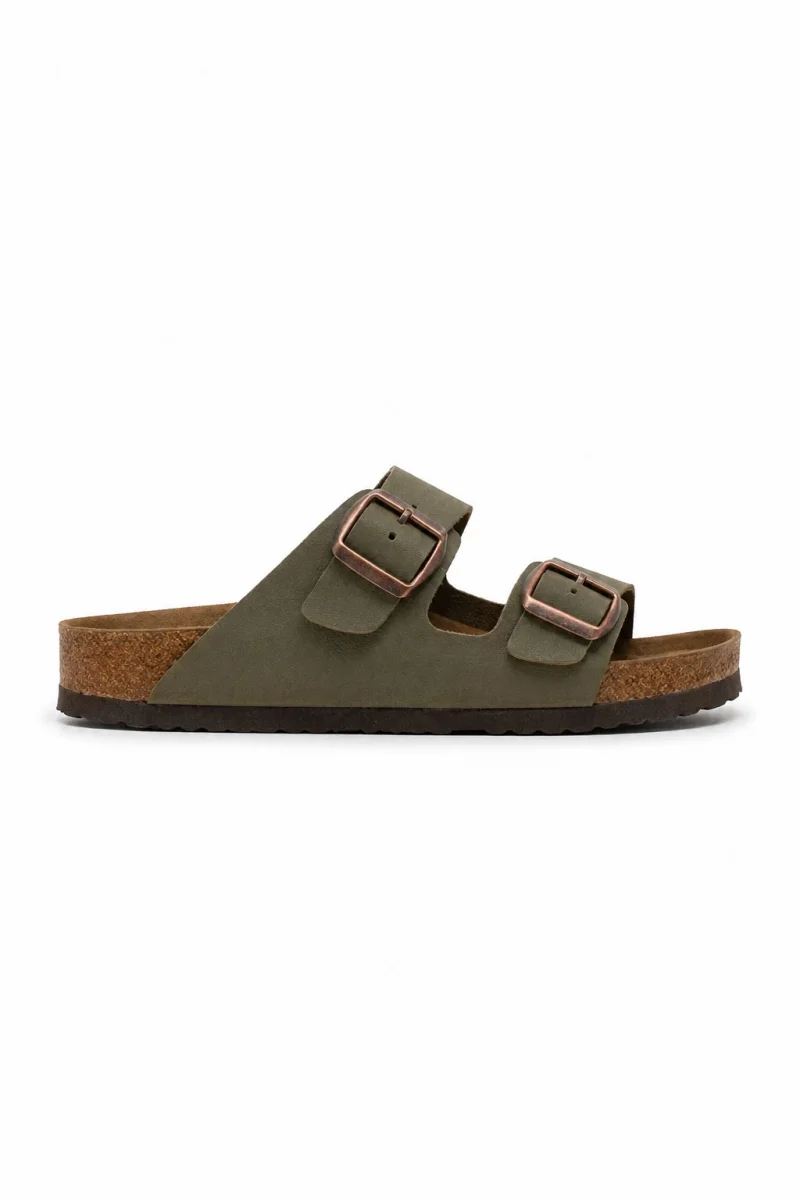 Çift Tokalı Fuga Comfort Unisex Terlik – Haki