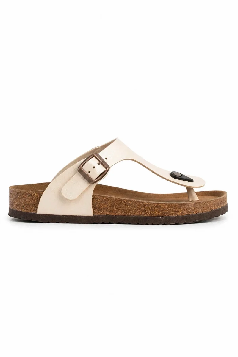 Parmak Arası Freistep Unisex Terlik – Bej