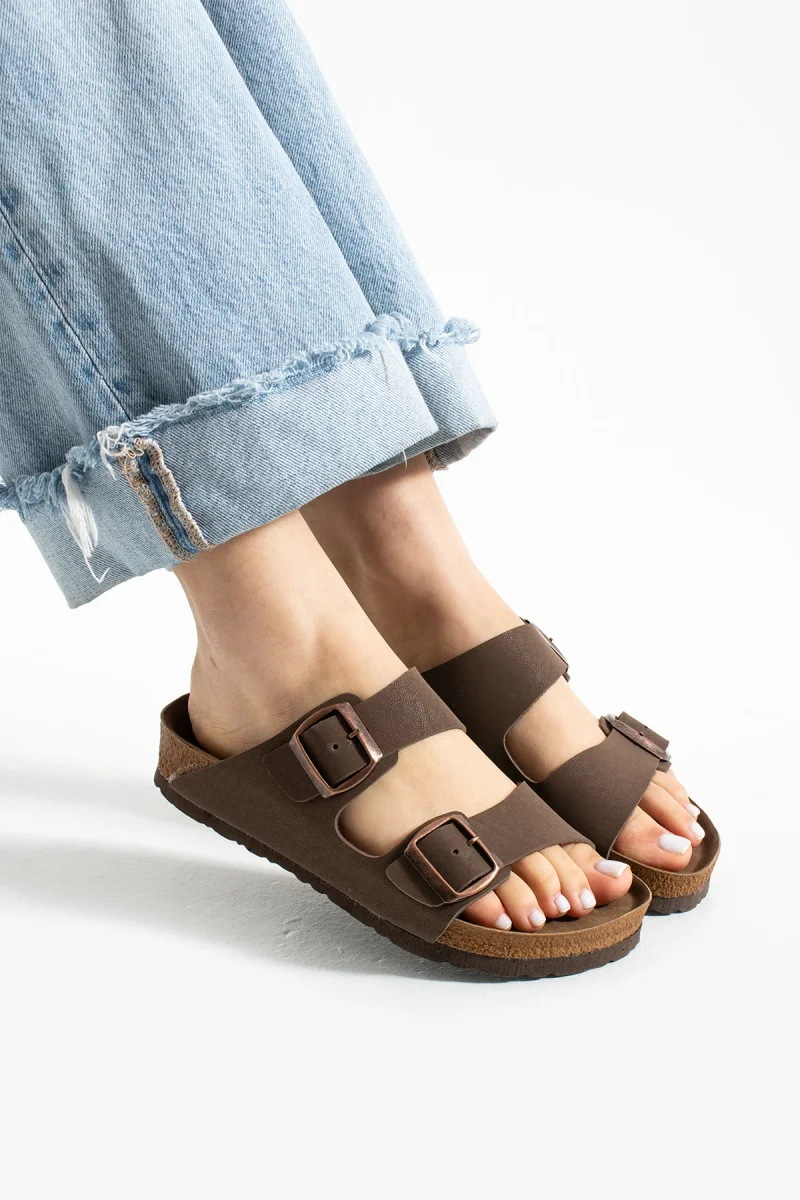 Fuga Comfort Unisex Tokalı Terlik – Kahverengi
