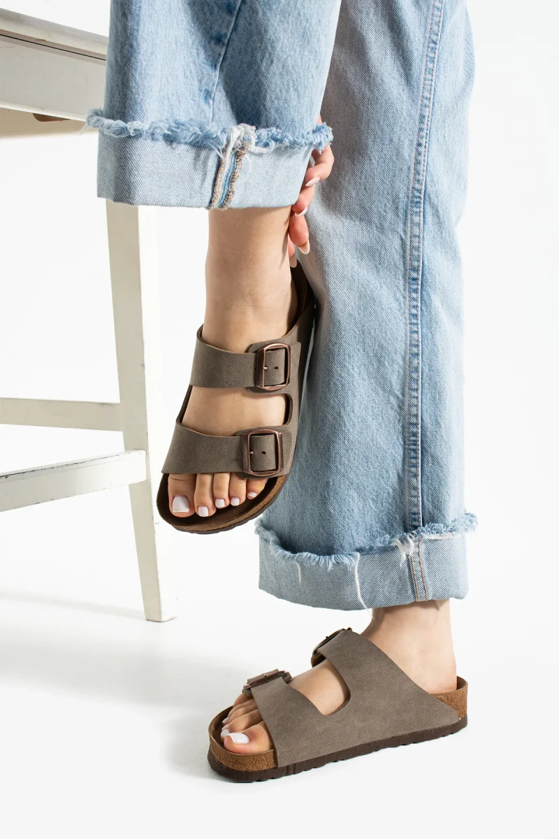 Fuga Comfort Unisex Tokalı Terlik – Vizon