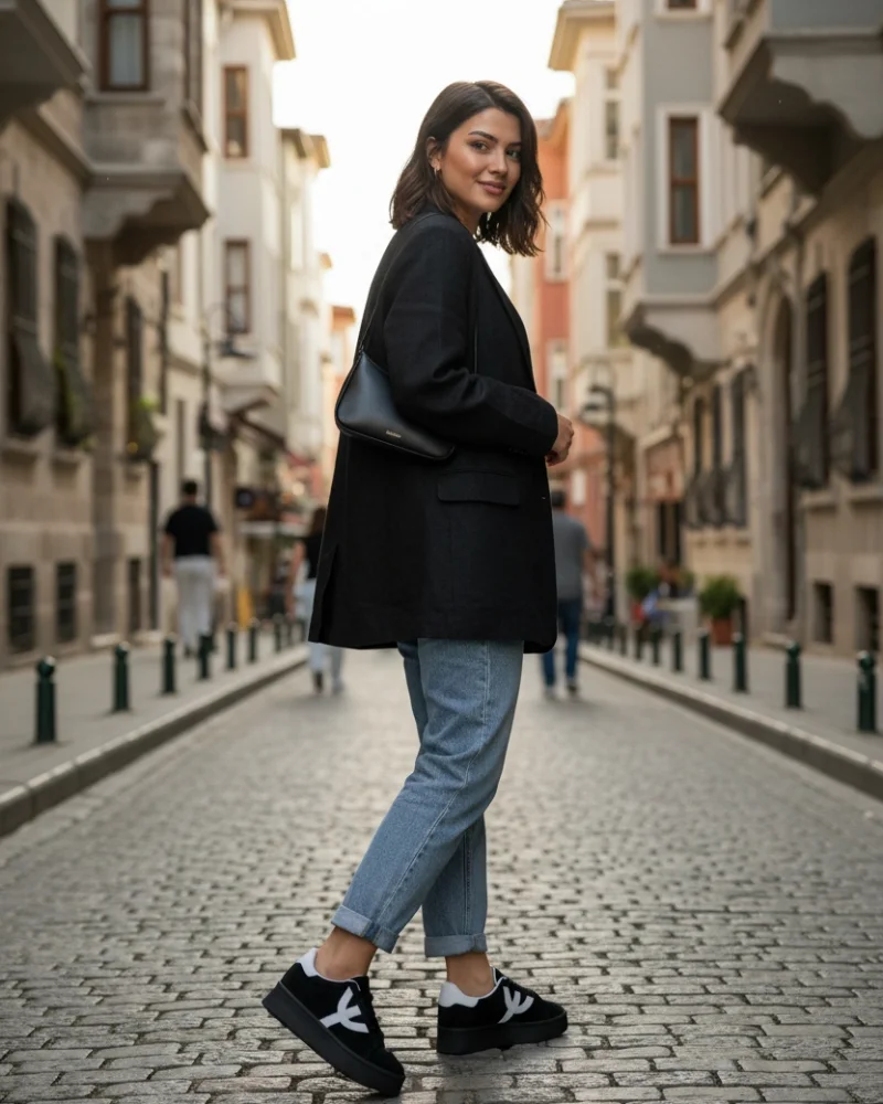 Ella Kadın Premium Sneaker - Siyah