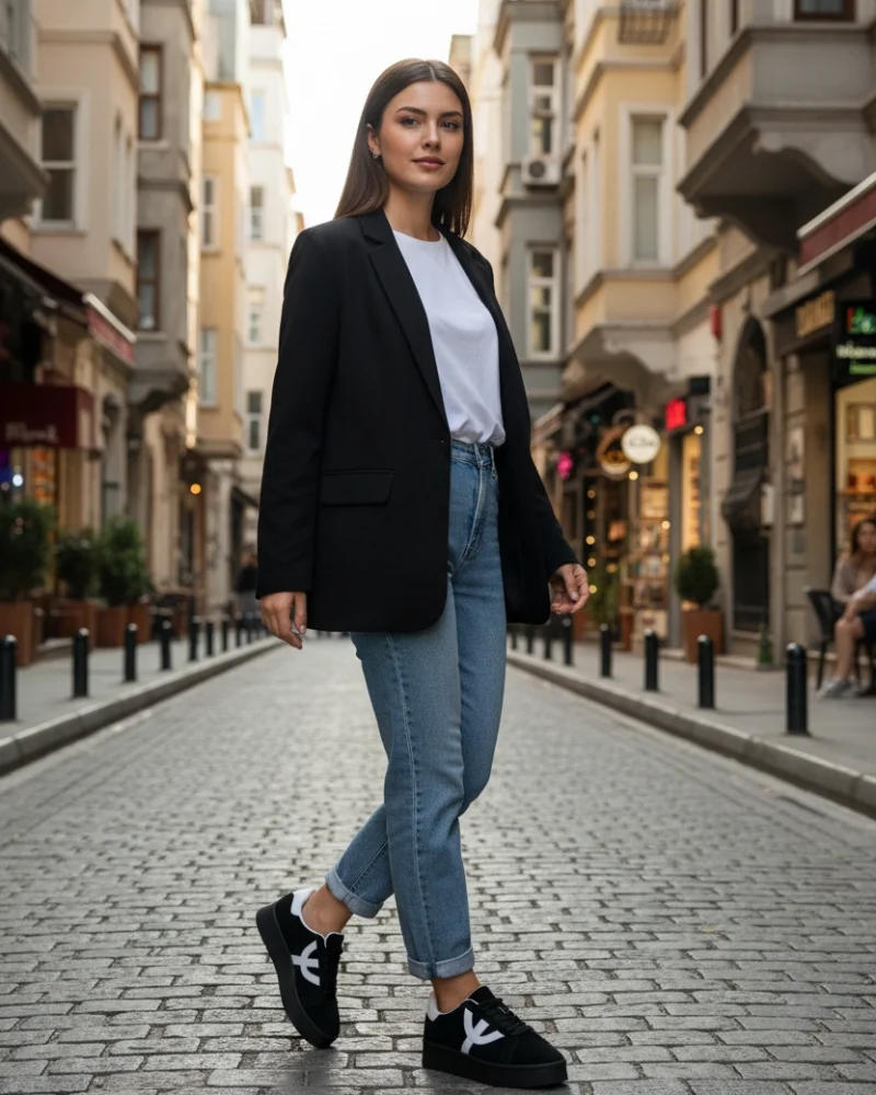 Ella Kadın Premium Sneaker - Siyah