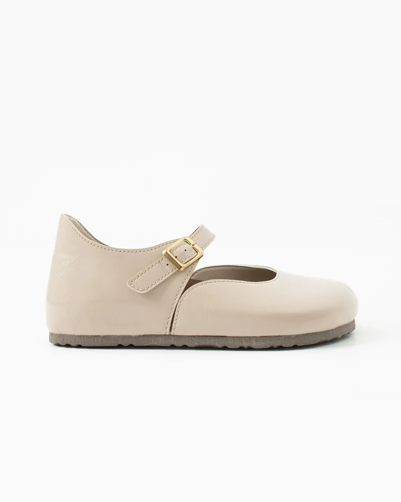 Alora Minimal Womens Imported Fabric Ballet Flats - Shiny Beige