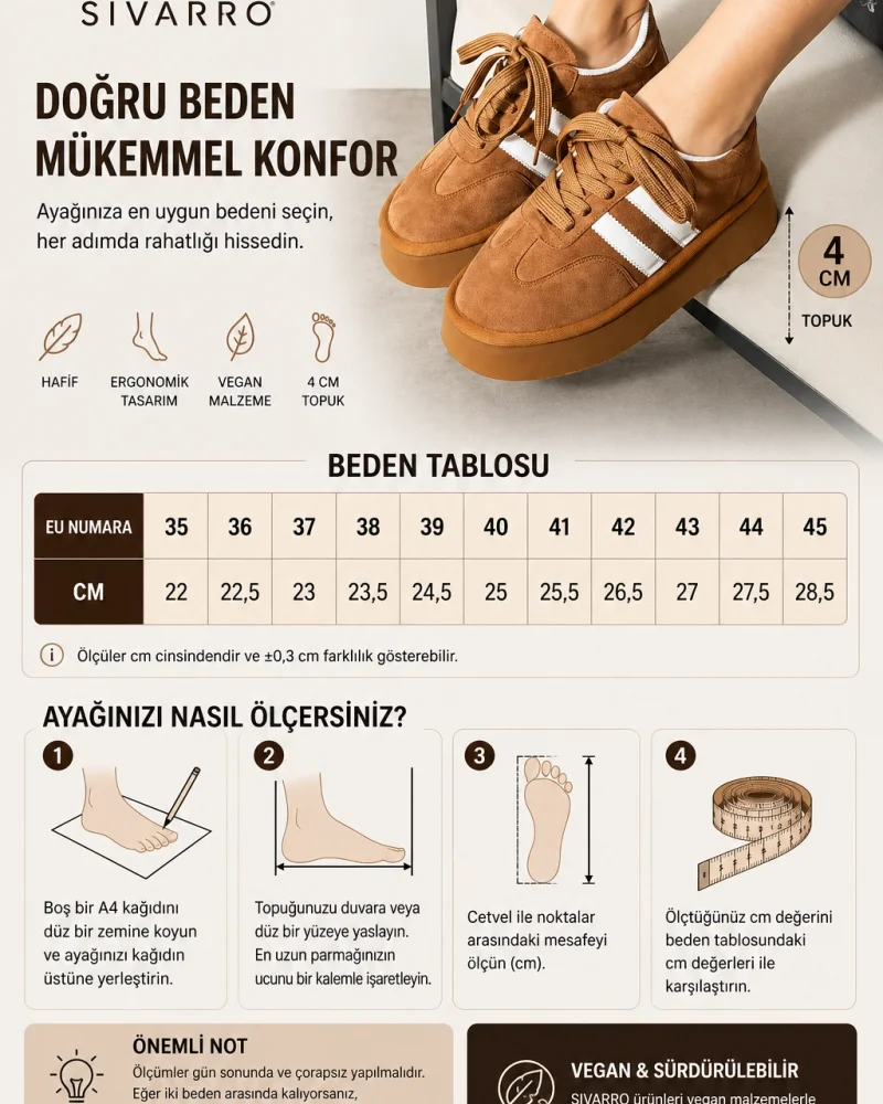 Monte Kadın Sneaker Premium - Vizon