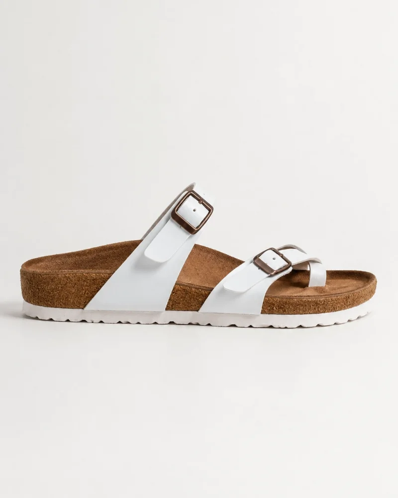 Moderno Womens Slippers White – Cross Strap, Comfortable, Stylish, and Relaxed