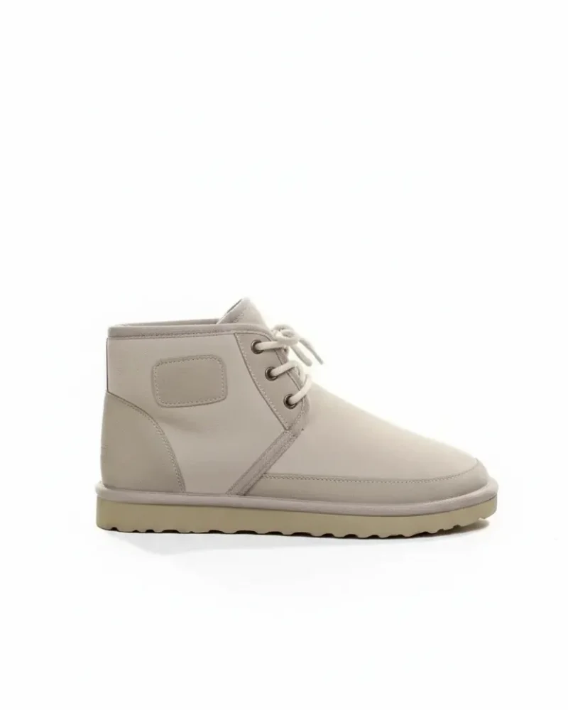 Lace-up Winter Suede Fur Lined Womens Boots - Beige