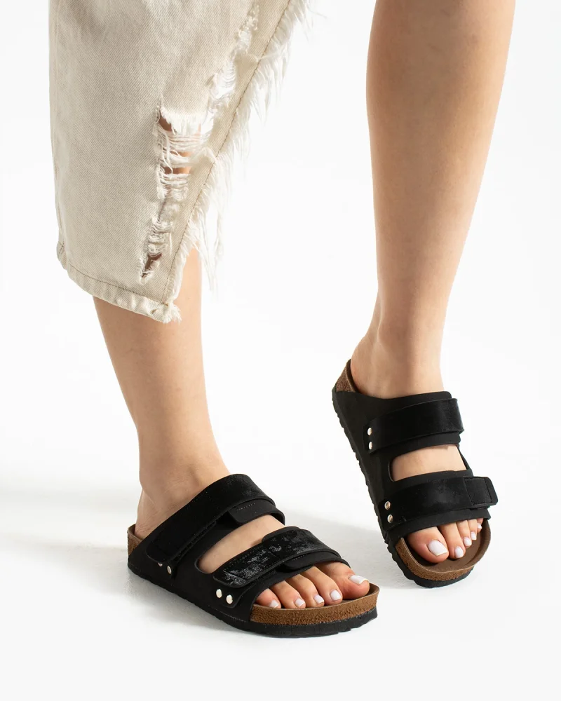Duoflex Womens Slippers Black – Ultra Lightweight Orthopedic Non-Slip Sole for Everyday Use