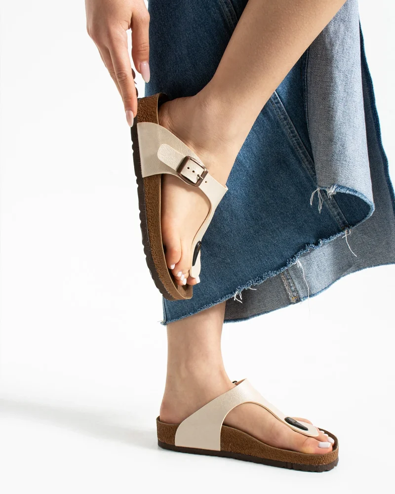 Parmak Arası Freistep Unisex Terlik – Bej