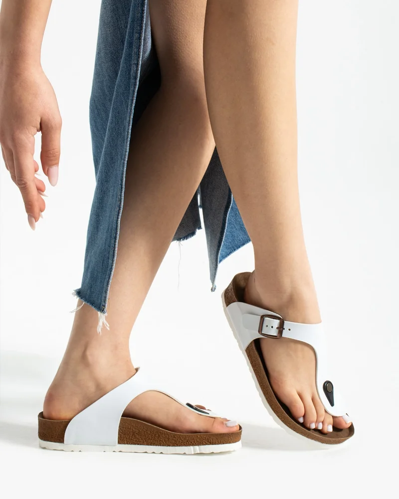 Parmak Arası Freistep Unisex Terlik – Beyaz