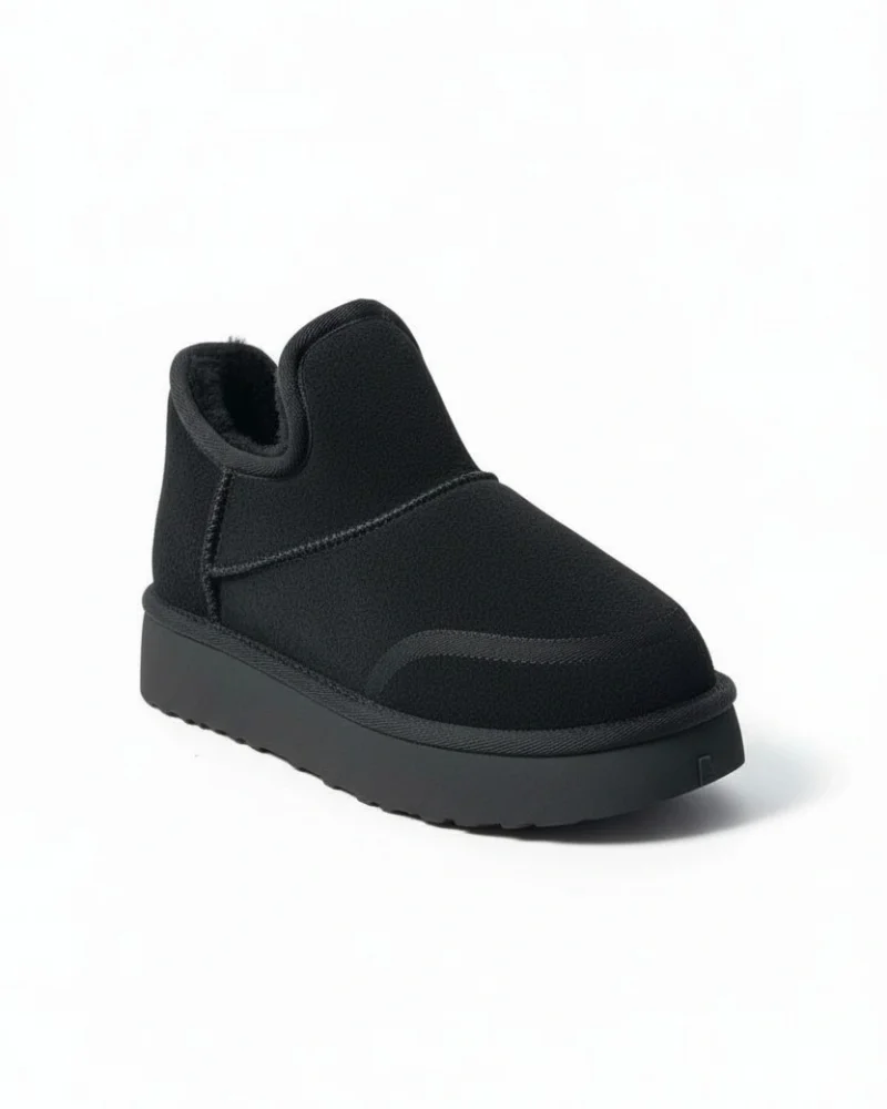 Lusso Thick Sole Winter Fur-Lined Womens Boots - Black