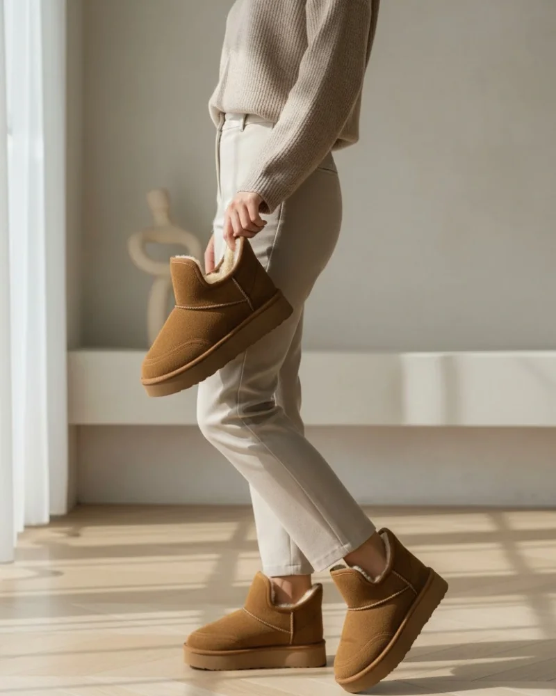 Lusso Thick Sole Winter Fleece-Lined Womens Boot - Tan