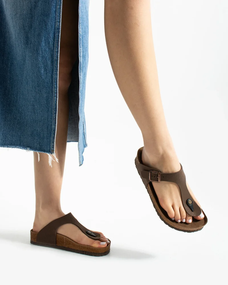 Parmak Arası Freistep Unisex Terlik – Kahverengi
