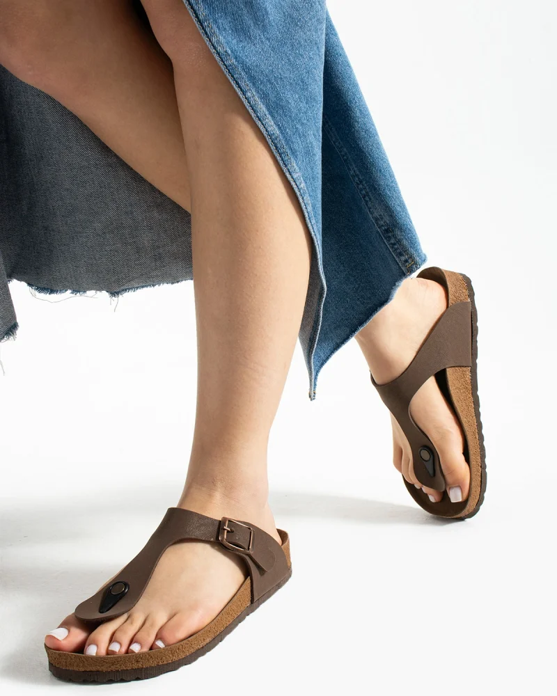 Parmak Arası Freistep Unisex Terlik – Kahverengi