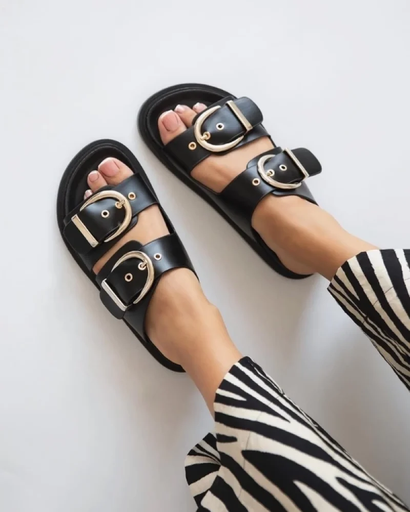 Samira Womens Slippers Black – Non-Slip Sole, Summer and Comfortable Orthopedic Model