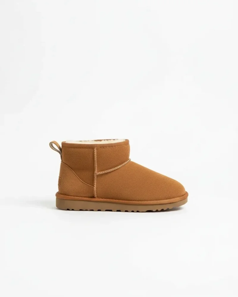 Ultra Mini Classic Suede Fleece-Lined Womens Boots - Tan