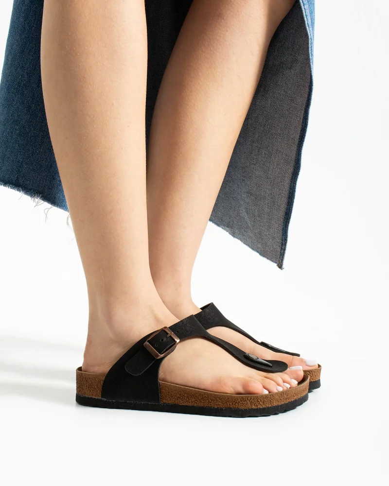 Parmak Arası Freistep Unisex Terlik – Siyah
