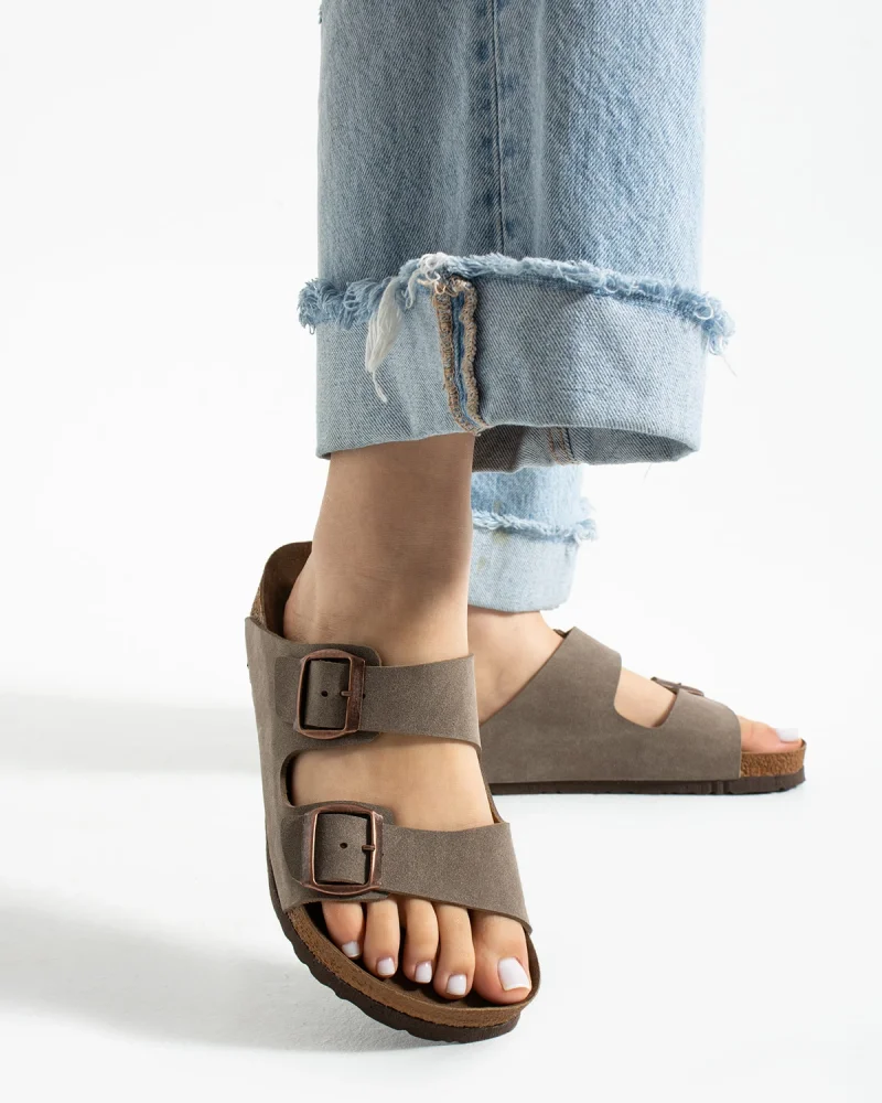 Fuga Comfort Unisex Buckle Sandals – Mink