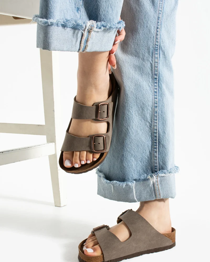 Fuga Comfort Unisex Buckle Sandals – Mink