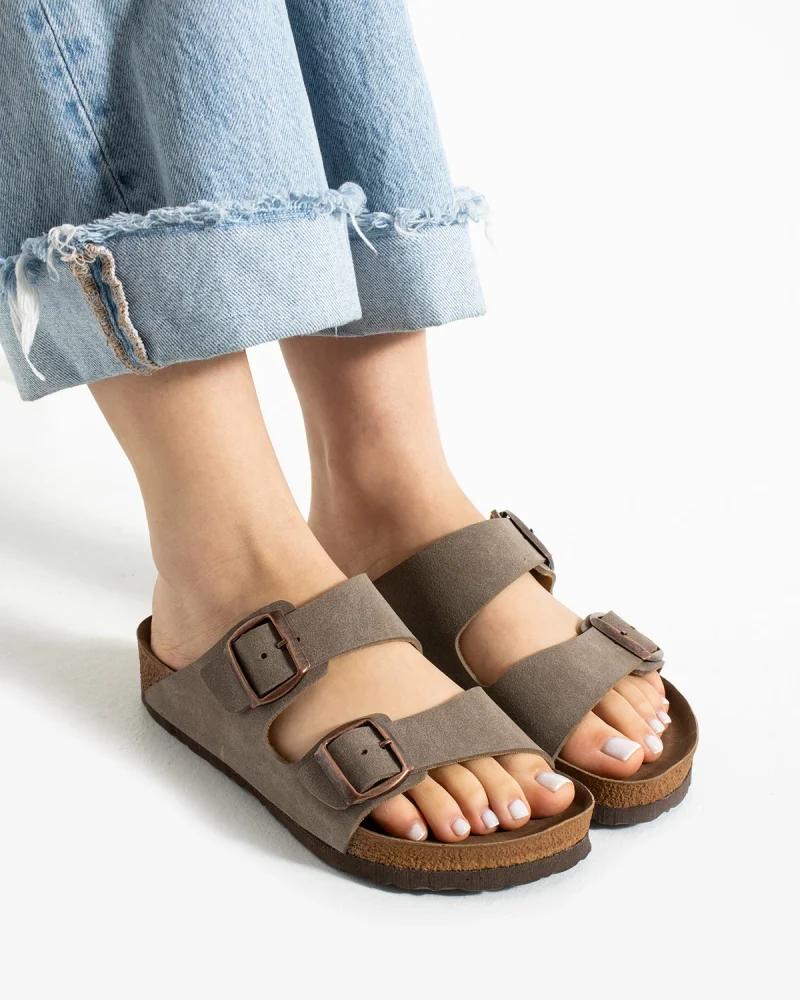 Fuga Comfort Unisex Buckle Sandals – Mink