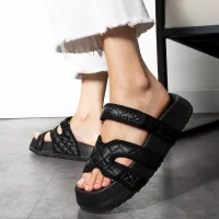 Kapitone Farmer Ev Dış Mekan Kadın Terlik – Siyah