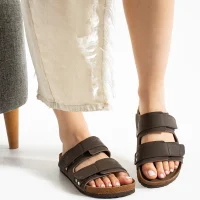 Duoflex Kadın Terlik Kahverengi – Ultra Hafif Ortopedik Kaymaz Taban Günlük