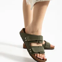 Duoflex Kadın Terlik Haki – Ultra Hafif Ortopedik Kaymaz Taban Günlük