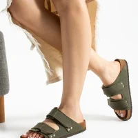 Duoflex Kadın Terlik Haki – Ultra Hafif Ortopedik Kaymaz Taban Günlük