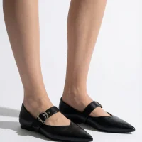 Brano Kadın Kemer Detay Deri Babet Siyah