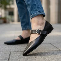 Brano Kadın Kemer Detay Deri Babet Siyah