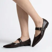 Brano Kadın Kemer Detay Deri Babet Kahve