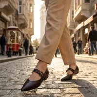 Brano Kadın Kemer Detay Deri Babet Kahve