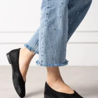 Roselle Süet Minimal Kadın Günlük Babet - Siyah