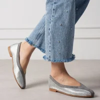 Roselle Süet Minimal Kadın Günlük Babet - Gümüş