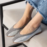 Roselle Süet Minimal Kadın Günlük Babet - Gümüş