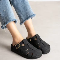Arven Premium Spider Pattern Sandals - Black