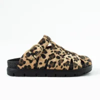 Arven Premium Örümcek Model Terlik - Leopar Kahve