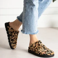 Arven Premium Örümcek Model Terlik - Leopar Kahve