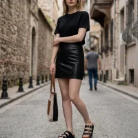 Luxe Womens Slippers 3-Strap Anatomical Sole Comfortable Stylish Slippers - Black