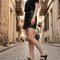 Luxe Kadın Terlik 2 Bantlı Anatomik Taban Rahat Şık Terlik - Siyah