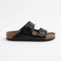 Luxe Kadın Terlik 2 Bantlı Anatomik Taban Rahat Şık Terlik - Siyah