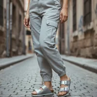 Kadın Gümüş Çift Tokalı Terlik Ortopedik Taban Günlük Rahat Yazlık Terlik