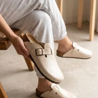 Boston Terlik Rahat Taban, Şehir Stili - Deri Krem