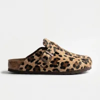 Doston Slippers Comfortable Sole, City Style - Leopard Coffee