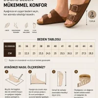 Çift Tokalı Fuga Comfort Unisex Terlik – Krem