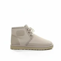 Lace-up Winter Suede Fur Lined Womens Boots - Beige