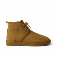 Bağcıklı Kışlık Süet İçi Kürklü Kadın Bot - Taba