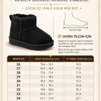 Çocuk İçi Yünlü Kışlık Mini Bot - Taba