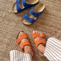 Terra Turuncu Deri Tozu Günlük Terlik - Dikişli, Ortopedik, Konforlu