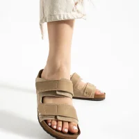 Duoflex Kadın Terlik Bej – Ultra Hafif Ortopedik Kaymaz Taban Günlük