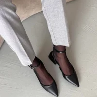 Edel Kadın Deri Topuklu Ayakkabı Mat Siyah